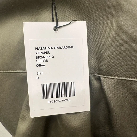 GENERATION LOVE Natlina Gambardine Romper Olive Green Women Size 0 2 XS Sm $325 - Picture 11 of 13